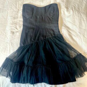 Black Tulle Skirt Cocktail Dress (Size 0)